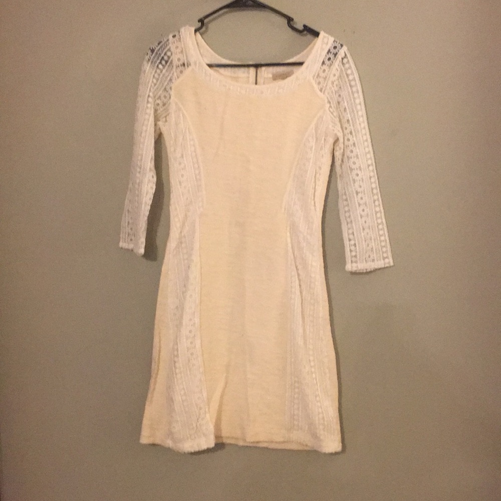 Cotton and lace winter dress stretchy barely used